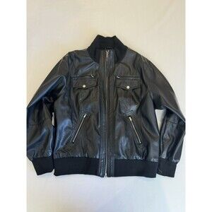 MISS LONDON Size 3x Black Zip-Up Faux Leather Motorcycle Jacket